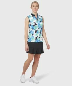 Callaway Ladies Printed Floral SL Golf Polo Shirt CGKSC017 -Mid Layers Store Sale CGKSC017 002 01 scaled 1