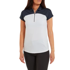 FootJoy Ladies Cap Sleeve Colour Block Golf Polo Shirt 80176 -Mid Layers Store Sale FJ 80176 02