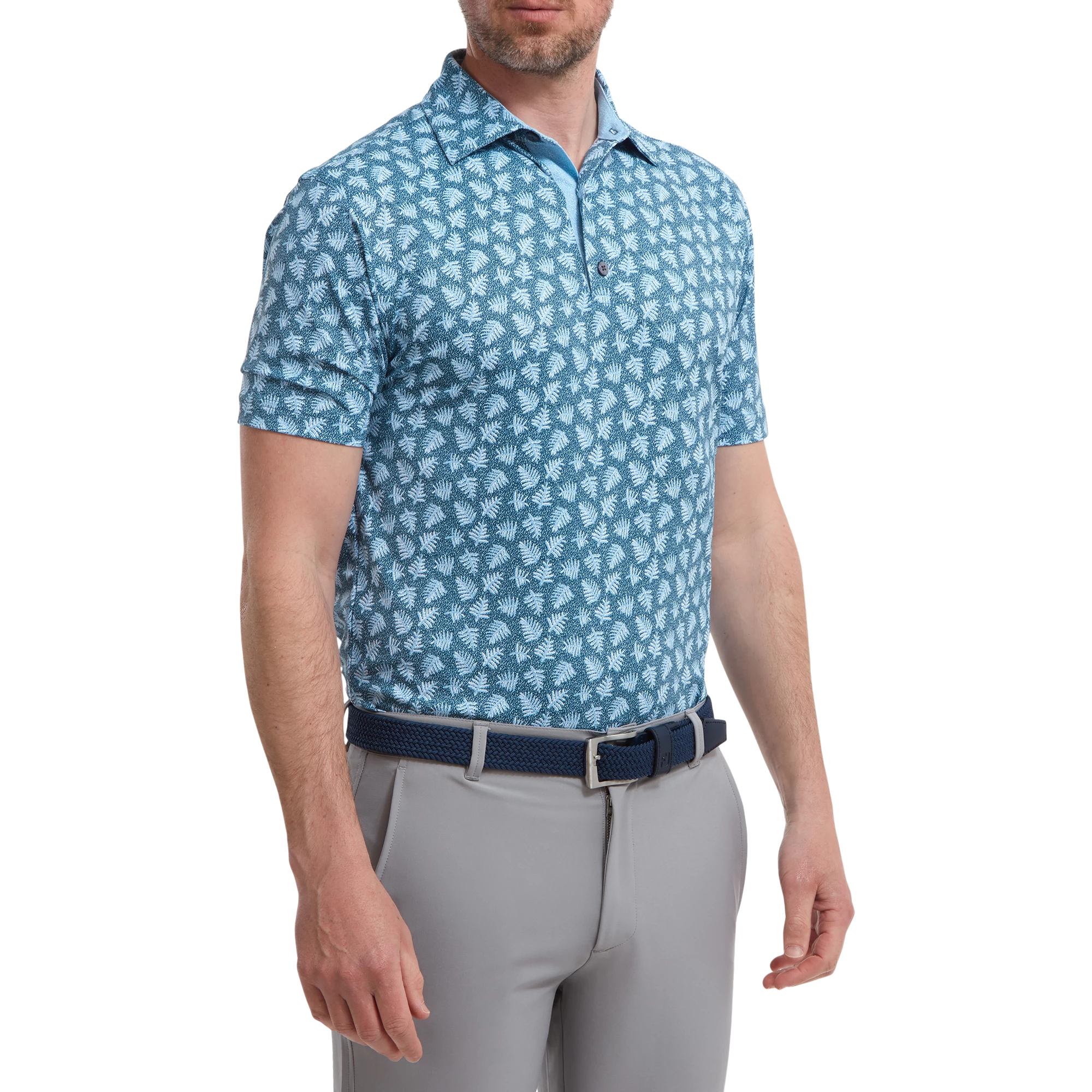 FootJoy Shadow Palm Print Pique Golf Shirt 88375 3 FootJoy Shadow Palm Print Pique Golf Shirt 88375 - Image 3