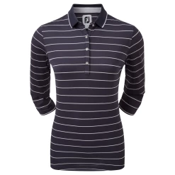 FootJoy Ladies 3/4 Sleeve Pinstripe Pique Golf Polo Shirt 88460