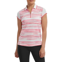 FootJoy Ladies Cap Sleeve Colour Block Lisle Golf Polo Shirt 88466 -Mid Layers Store Sale FJ 88466 02