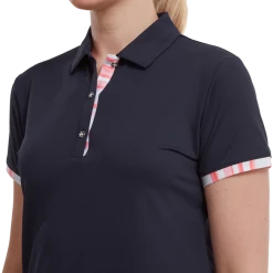 FootJoy Ladies Watercolour Trim Pique Golf Polo Shirt 88486 -Mid Layers Store Sale FJ 88486 05