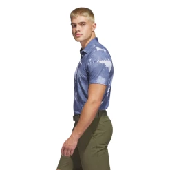 Adidas Flower Mesh Print Golf Polo Shirt HS1131 -Mid Layers Store Sale Flower Mesh Golf Polo Shirt White HS1131 22 model PhotoRoom