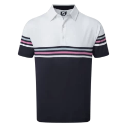 Footjoy Pique Stripe Coloured Block Golf Polo Shirt 90365