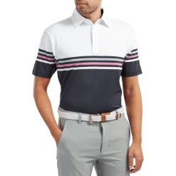 Footjoy Pique Stripe Coloured Block Golf Polo Shirt 90365 -Mid Layers Store Sale Footjoy Pique Stripe Coloured Block Golf Polo Shirt 9