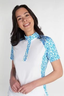 Green Lamb Ladies Katie Printed Golf Polo Shirt SG22919 -Mid Layers Store Sale Green Lamb Ladies Katie Printed Golf Polo Shirt SG 4