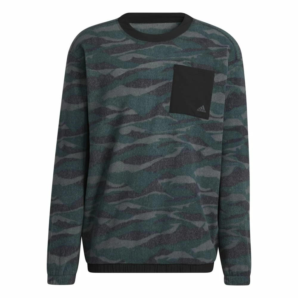 Adidas Texture Print Crew Neck Golf Pullover HF6523 1 Adidas Texture Print Crew Neck Golf Pullover HF6523
