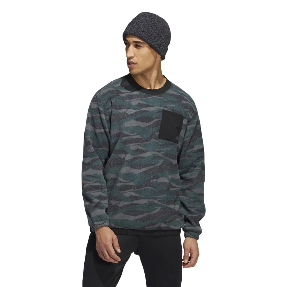 Adidas Texture Print Crew Neck Golf Pullover HF6523 2 Adidas Texture Print Crew Neck Golf Pullover HF6523 - Image 2