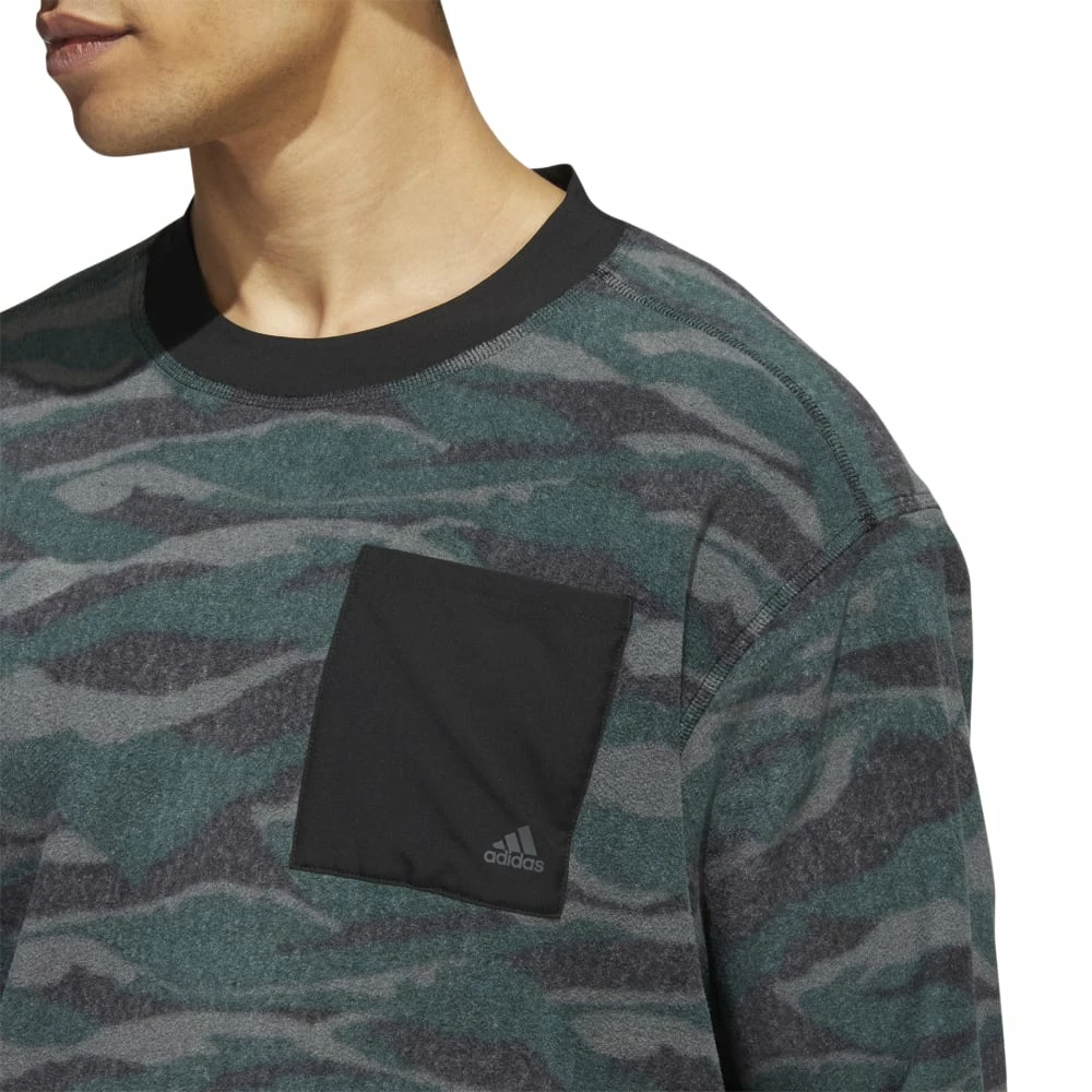 Adidas Texture Print Crew Neck Golf Pullover HF6523 4 Adidas Texture Print Crew Neck Golf Pullover HF6523 - Image 4