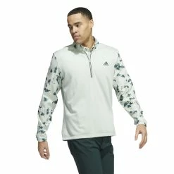 Adidas Splatter Print 1/4-Zip Golf Mid Layer HN7174 -Mid Layers Store Sale HN7174 6 APPAREL OnModel WalkingView white