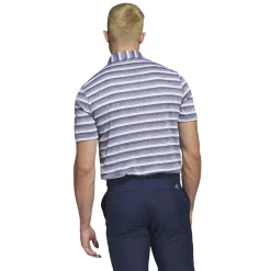 Adidas 2-Colour Stripe Golf Polo Shirt HS7579 -Mid Layers Store Sale HS7579 5 APPAREL OnModel BackView white PhotoRoom