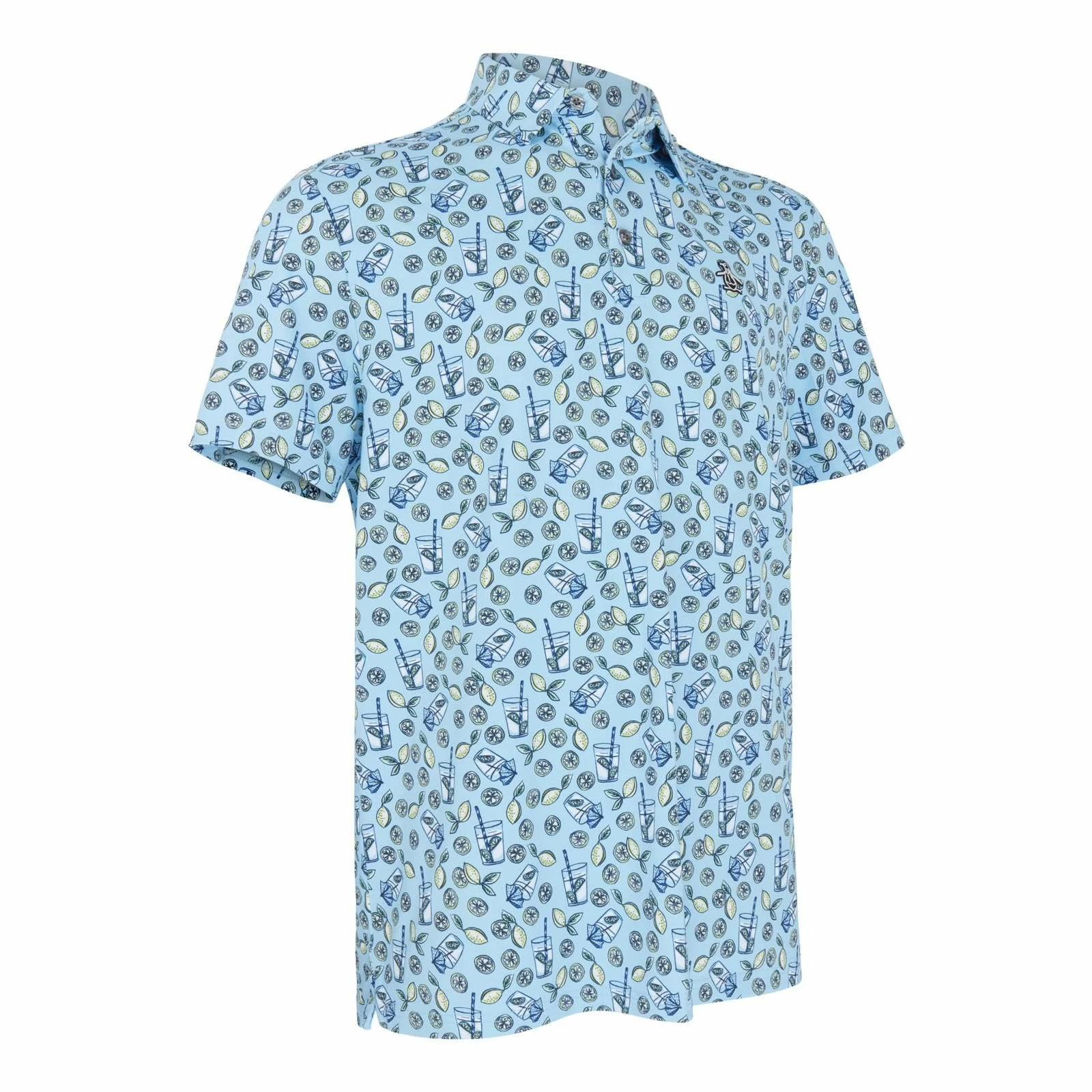 Original Penguin Lemonade All Over Print Golf Polo Shirt OGKSC042 1 Original Penguin Lemonade All Over Print Golf Polo Shirt OGKSC042