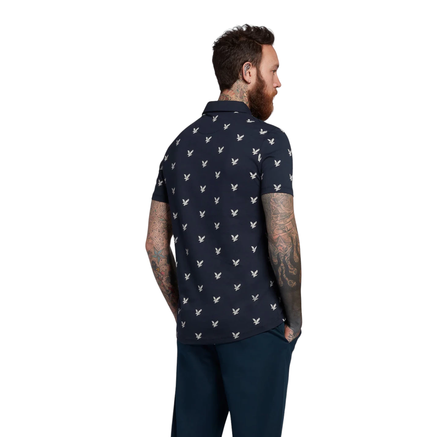 Lyle & Scott Eagle Print Polo Shirt SP1563 4 Lyle & Scott Eagle Print Polo Shirt SP1563 - Image 4
